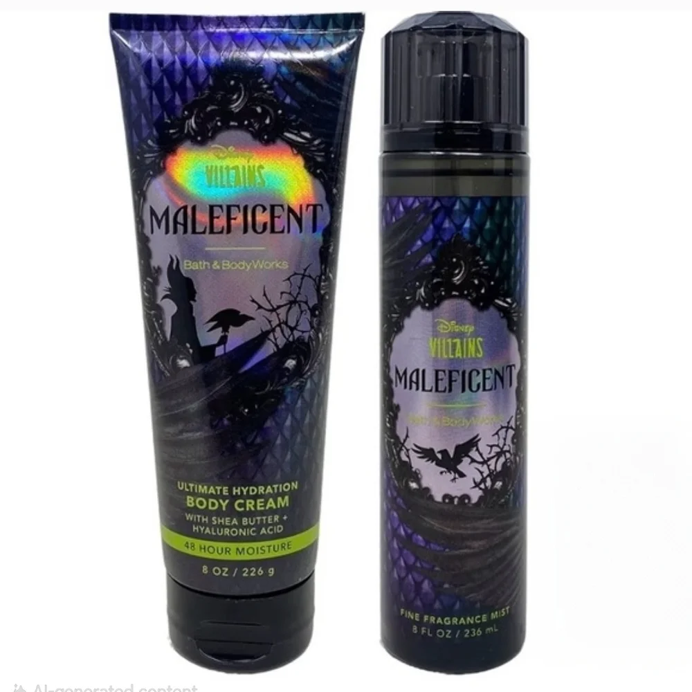 Bath & Body Works Maleficent Set with Iridescent Cosmetic Bag Cream Mist